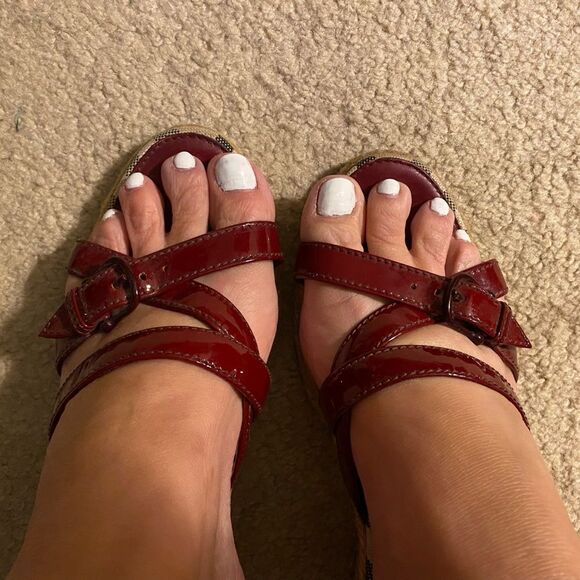 Auth Burberry EUC sandals leather straps & soles. Espadrille Wedge Made in Italy - Picture 5 of 10